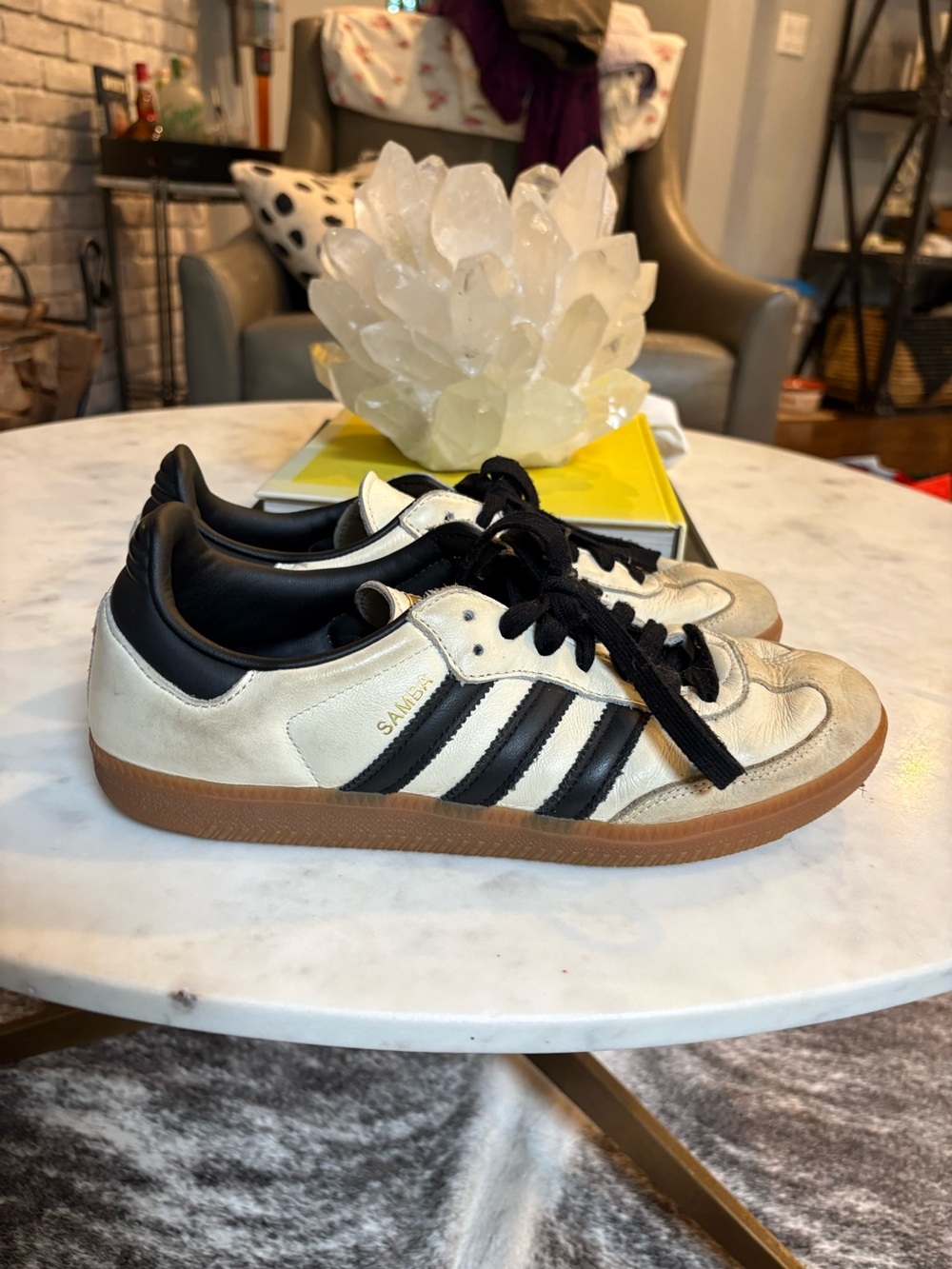 Adidas Samba Sneakers in Cream & Black